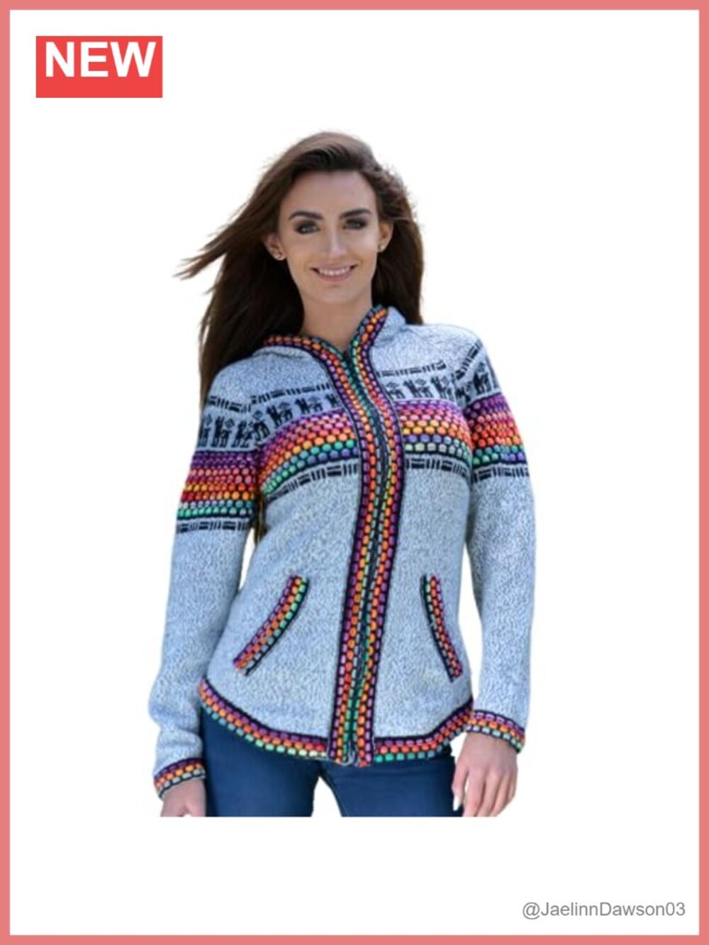 Alpaca Wool Hooded Cardigan Sweater Women Zip Up Lightweight